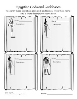 Egyptian Gods and Goddesses Free Worksheet