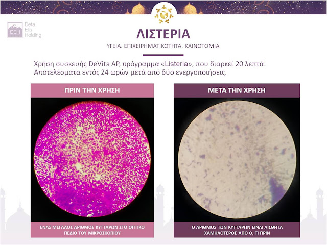 Listeria αντιμετώπιση με την συσκευή DeVita Ap Mini 