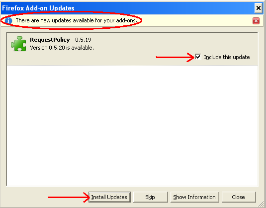 Firefox Add-on Updates says