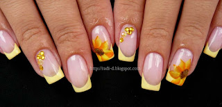 Sunflowers nail art