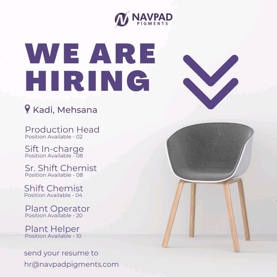 Job Availables,Navpad Pigment Job Vacancy For Production Head/ Shift Incharge/ Operator/ QC/ Account/ Finance- Multiple Position