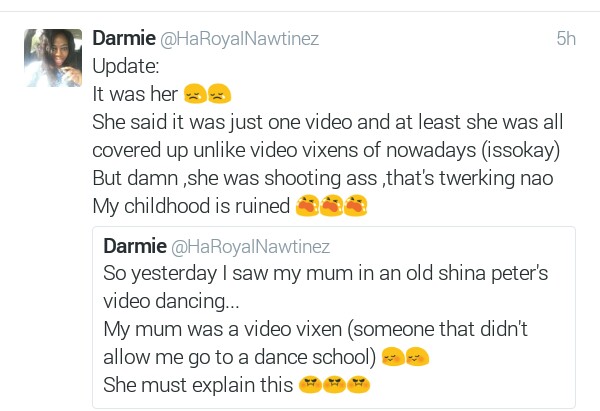  "My mum was a video vixen" - Nigerian lady shocked after she saw her strict mother dancing in old Sir Shina Peter