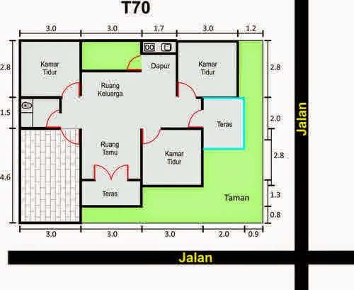 Desain Denah Rumah Minimalis Type 70, Sketsa Rumah 2 Lantai ~ Bicara 