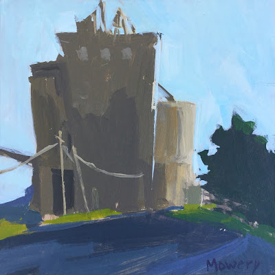 Painting of a feed mill in Snow Hill, Maryland, by artist Barb Mowery.