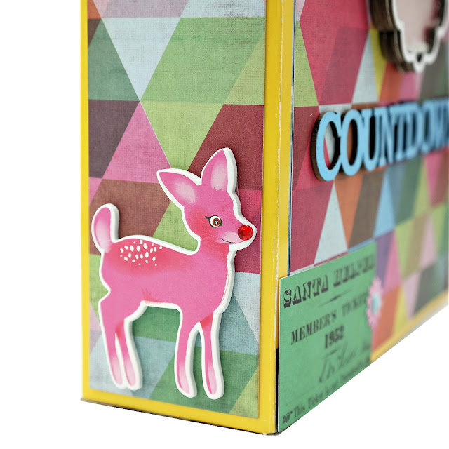 Pink Rudolph Reindeer Foam Sticker on an Advent Calendar Box