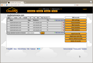 Configurer votre nom de domaine sur 1and1 avec cloudns