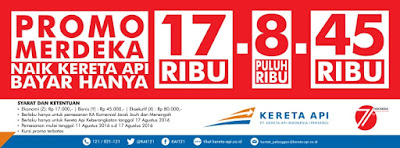 Tiket KAI Promo Merdeka Dalam Rangka HUT RI ke 71