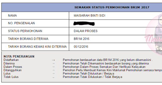 Status Permohonan BR1M Masih Dalam Proses