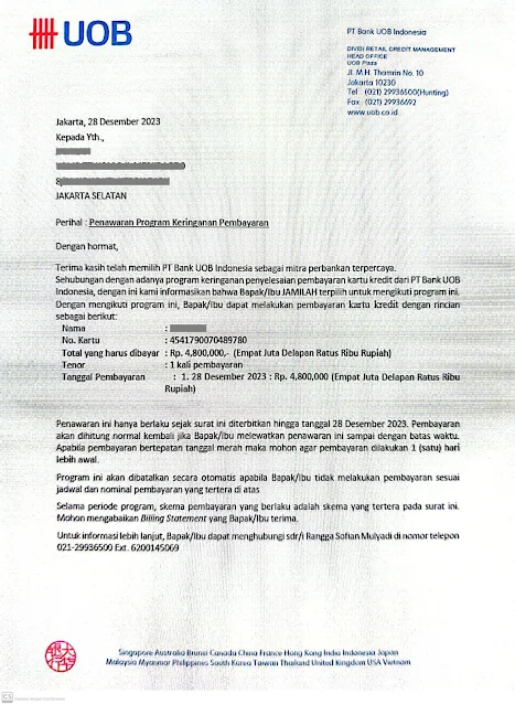 Surat Keterangan Lunas UOB/Citibank - Mediasi 1176