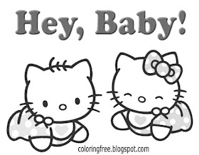 Nice romper suit sweet baby Hello kitty coloring sheets free delightful printables for teenage girls