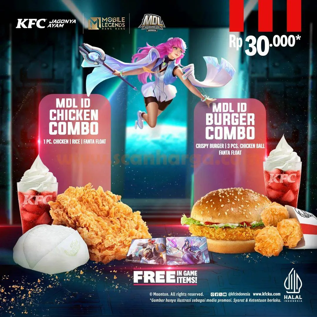 Promo KFC MDL Chicken / MDL Burger Combo Hanya Rp. 30Ribuan*