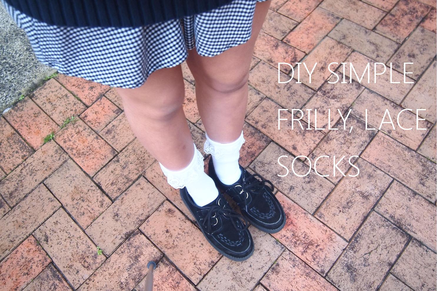 fashionbambini: DIY Simple Frilly, Lace Socks- VIDEO, ft. OUTFIT IDEA