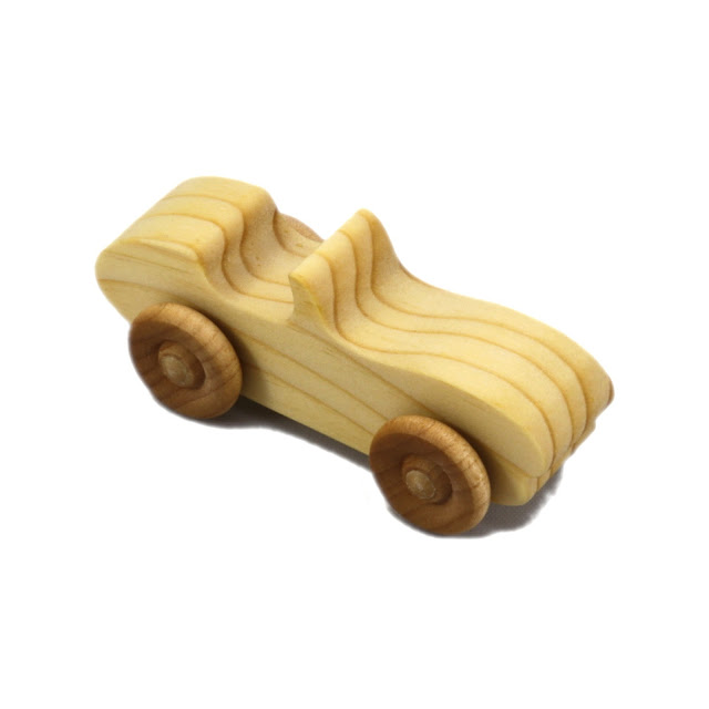 Wood Toy Car, Convertible Sports Coupe, Handmade and Finished with Mineral Oil and Bees Wax, Miniature Snazzy Ripsnorter