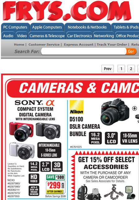 sony nex-3 discount deal frys