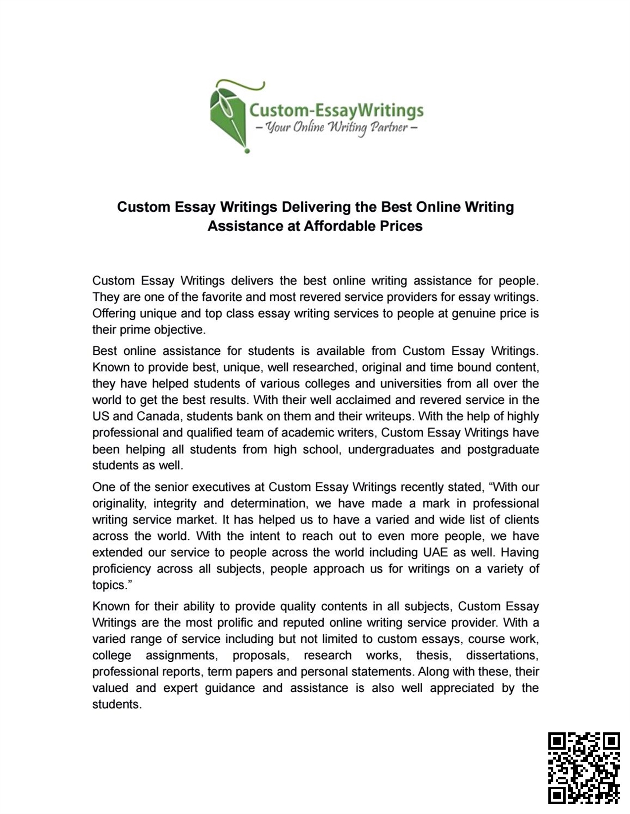 Custom essay writing services