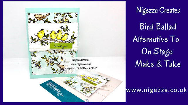 Nigezza Creates, Stampin Up, Bird Ballad Alternative To On Stage Make & Take