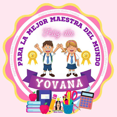 PIN de Maestra con nombre Yovana - Diseño 3