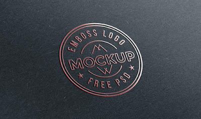 Emboss Paper Logo Mockup PSD