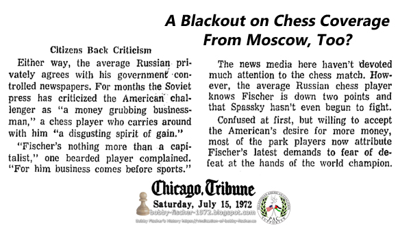 A Blackout on Chess Coverage From Moscow, Too? Citizens Back Criticism