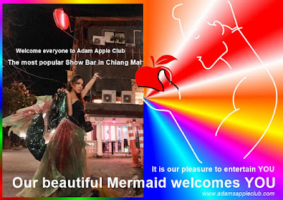 Our beautiful Mermaid welcomes YOU at Adams Apple Club Chiang Mai