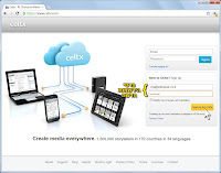 דף הבית של Celtx.com