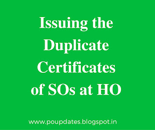 India Post Finacle Guide for issuing the Duplicate certificates of SO's in HO by poupdates