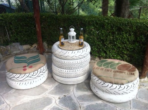 recycle craft with old tyres for your garden & home