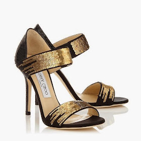 Black And Golden Shade High Heel