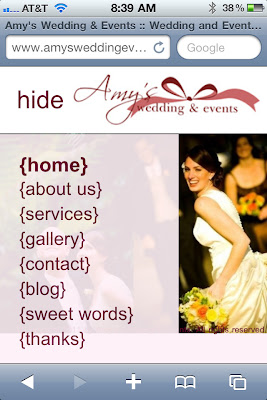 Amy's Wedding & Events on iPhone