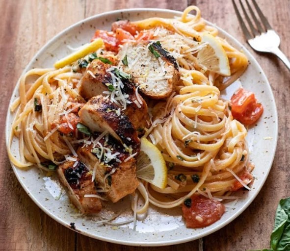 LEMON BASIL CHICKEN PASTA RECIPE