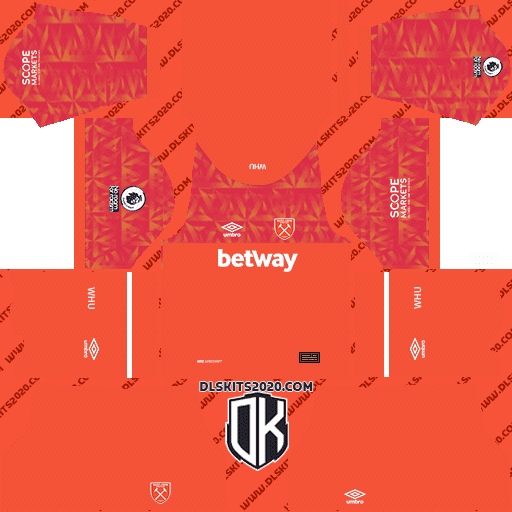 West Ham United F.C. 2022-2023 Kit Released Umbro For Dream League Soccer 2019 (Goalkeeper Away)