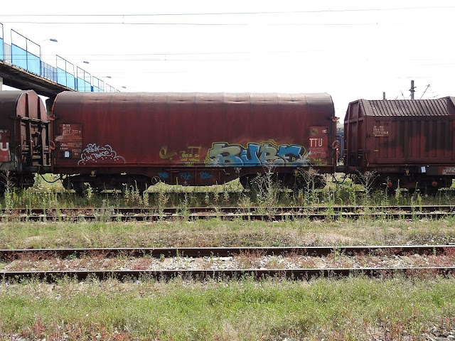 Wagonowe graffiti przejazdem przez Herby