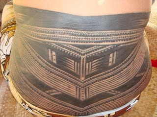Lower Back Tribal Samoan Tattoo Design