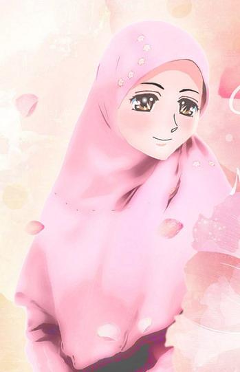 Fatimah Azahro Muslimah Kartun anime jilbab  