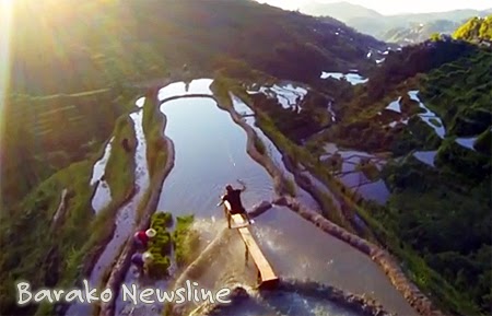 wakeskating stunt at Banaue Rice Terraces