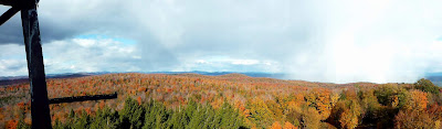 View from Spruce Mountain's fire tower, Sunday 10/18/2015.

The Saratoga Skier and Hiker, first-hand accounts of adventures in the Adirondacks and beyond, and Gore Mountain ski blog.