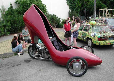 Odd-looking Vehicle - red lady shoes car