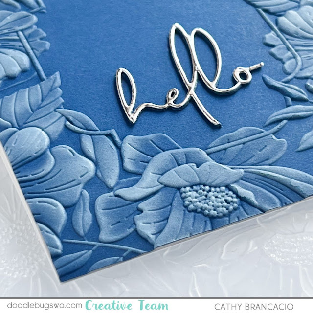 Spellbinders Four Petal Floral 3D Embossing Folder and Wonderful Script Sentiments