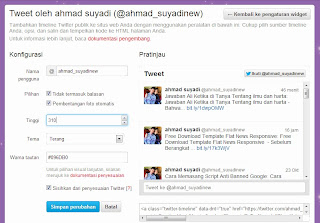Cara Memasang Widget Status Twitter di Blog