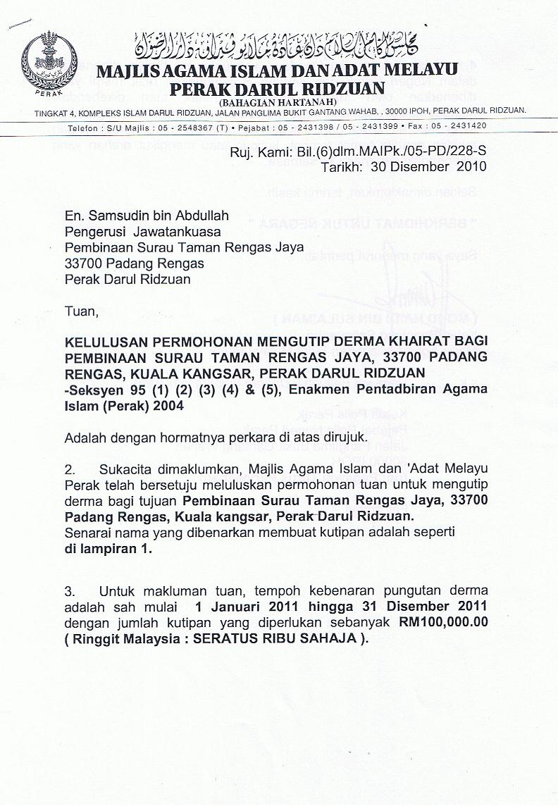 Contoh Surat Rasmi Kepada Bank