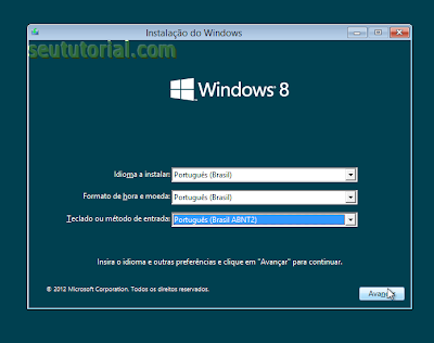 como instalar o windows 8