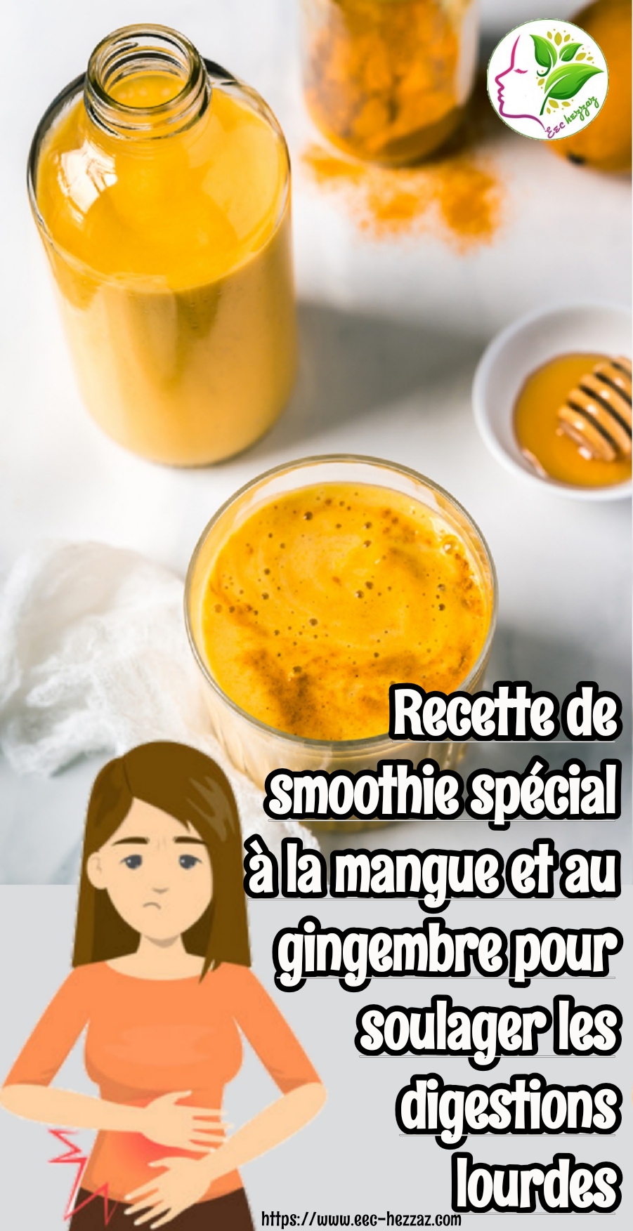Recette de smoothie spécial à la mangue et au gingembre pour soulager les digestions lourdes