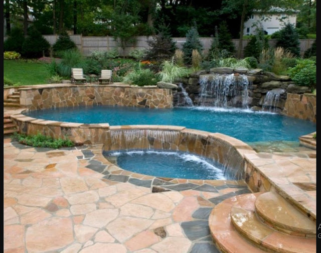 Wall Fountains Outdoor Pool with Floating