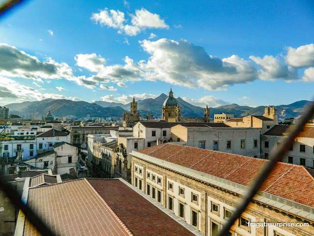 Palermo, Sicília, vista do alto da cúpula da Igreja do Santíssimo Salvador