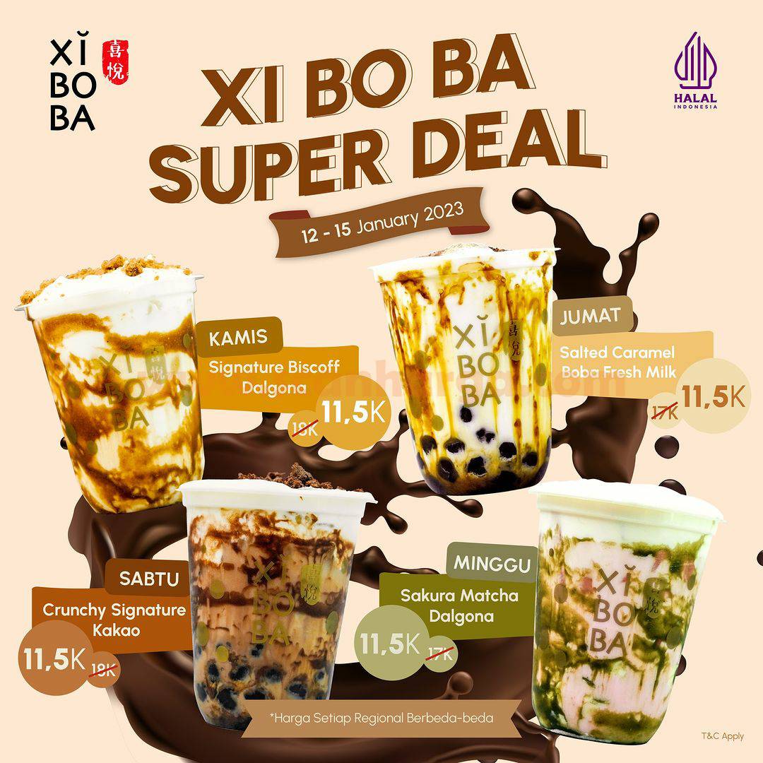 XIBOBA Promo SUPER DEAL WEEKEND ! Spesial Drink mulai Rp. 11.000