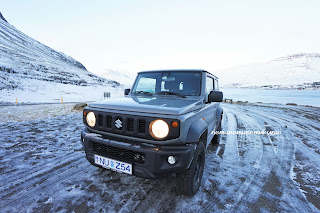 冬　東部　アイスランド　雪　スタッドレス　ジムニー　レンタカー　四駆