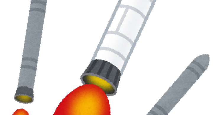 無料イラスト かわいいフリー素材集 ロケットの切り離しのイラスト