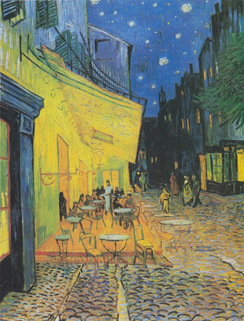 "Terraço do café à noite" (1888), pintura de Vincent van Gogh  (1853–1890) pertencente  ao acervo do Kröller-Müller Museum de Otterlo, Holanda.