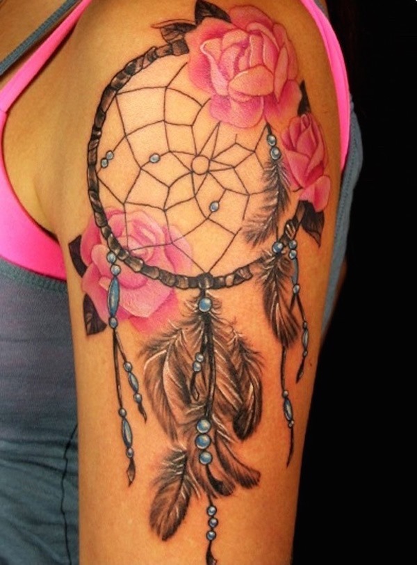 dreamcatcher_tatuagem_com_flores