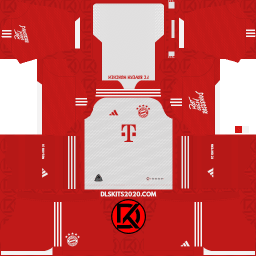 FC Bayern Munich DLS Kits 2023-2024 Adidas - Dream League Soccer All Kit Released (Home)